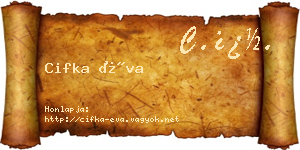 Cifka Éva névjegykártya